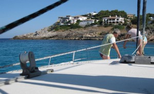 Francesca & Bill checking the anchor