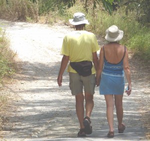 Walking back in the shade