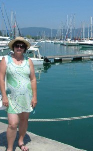Kim in the marina