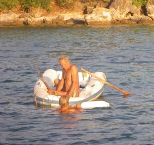 Trying a new method of using the stern anchor