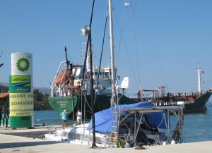 Moored by the tanker