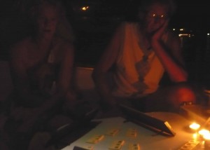 An evening game of rummy cup