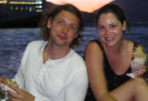 Kris and Jo with gyros