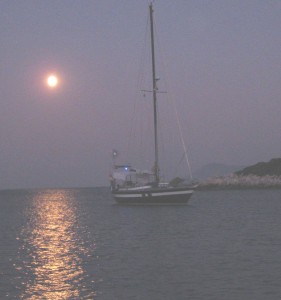 The moon on Zeehund at Arcudi