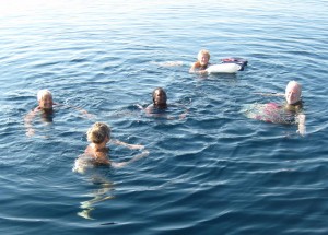 Anna swimming with teachers